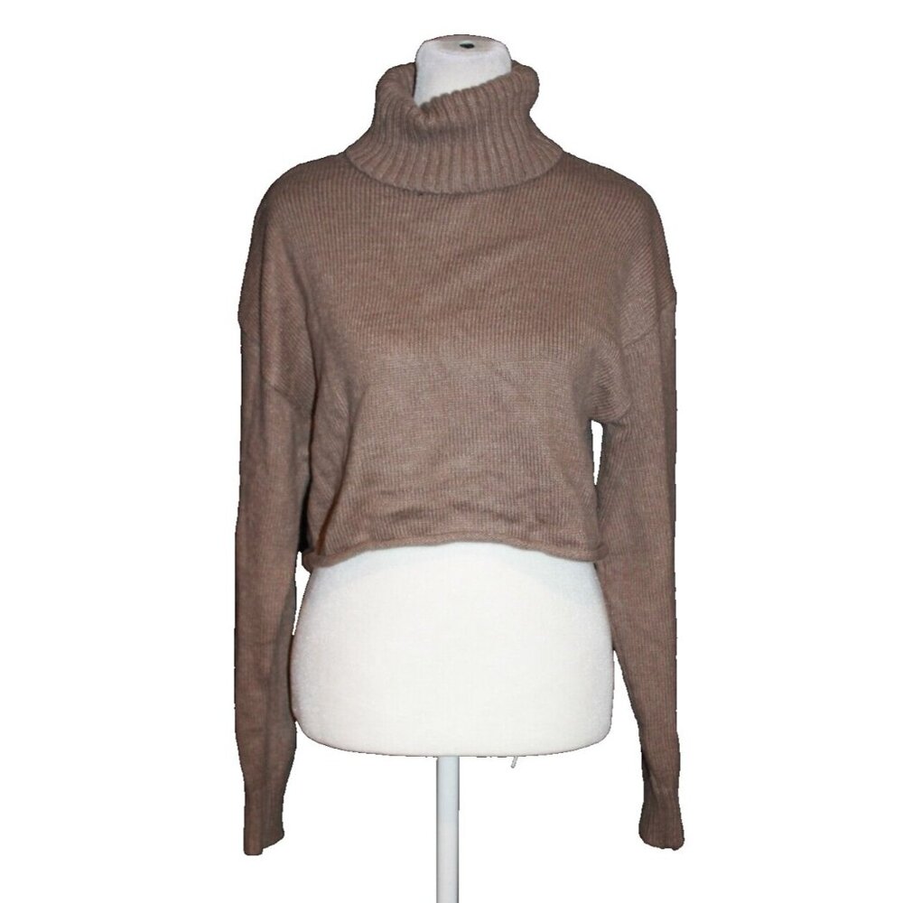 Garage Woman’s Size XS Cropped Turtleneck Sweater Milk Chocolate Brown. NWOT